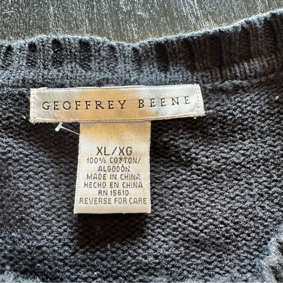 Geoffrey Beene XL Argyle Gray Black and Brown Cream Grandpa Sweater Crewneck - Picture 2 of 9